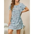 thumbnail image 6 of Mawalde Nightgowns for Women Short Sleeve Night Shirts Women Print Sleep Shirts Sleepwear Gray Coffee L, 6 of 7