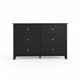 thumbnail image 1 of Spacious 6 Drawer Dresser for Bedroom - Modern Wooden Storage Cabinet with Deep Drawers & Metal Knobs - Wide Organizer for Closet, Nursery, Living Room, Entryway - Grey, 1 of 6