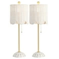 thumbnail image 3 of JONATHAN Y Celerie 27.5" Coastal Bohemian Rattan/Iron Scalloped Buffet LED Table Lamp with Pull Chain, White/Brass Gold (Set of 2), JYL1138B-SET2, 3 of 7