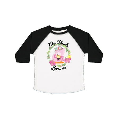 

Inktastic Baby Flamingo My Abuela Loves Me in Flower Wreath Gift Toddler Boy or Toddler Girl T-Shirt