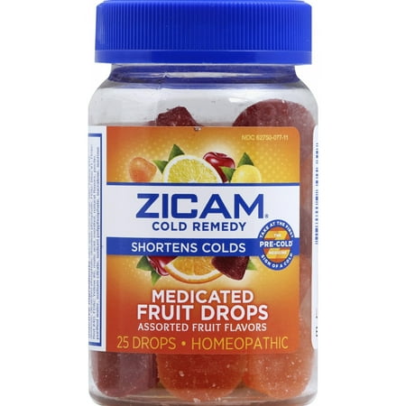 Zicam Cold Remedy Medicated Fruit Drops, Assorted Fruit Flvr, 25 (Best Remedy For Halitosis)