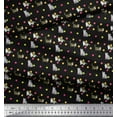 thumbnail image 3 of Soimoi Cotton Poplin Fabric Dot & Cat Animal Decor Fabric Printed Yard 56 Inch Wide, 3 of 5