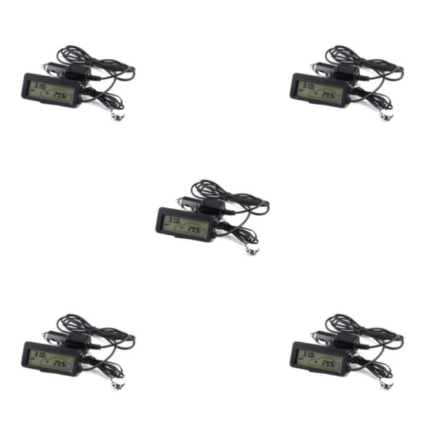 Riwesomey Mini termómetro 12V pantalla LCD azul Digital estación meteorológica montada en el vehículo medidor de temperatura del coche Type2