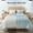 Light Blue, Ivory White, variant on DOMDEC Ultra Soft Diamond Stitch Design Reversible Quilt Set, Black/Dark Grey, Twin Size