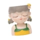 thumbnail image 5 of Maceta decorativa con diseño de niña de dibujos animados para interior/exterior, balcón y dormitorio. Gris amarillo, 5 of 9