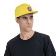 thumbnail image 6 of ZICANCN Letter A Circle Star Shield Baseball Caps, Trucker Hats for Men And Women, Adjustable Breathable Flat Caps, Yellow, 6 of 8