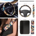 thumbnail image 3 of HUIACONG Hippie Flower Seat Covers for Car Steering Wheel Cover Armrest Cover Pad Seat Belt Pad Car Coasters Universal Fit Automotive Interior 12 Pieces Fit for Men Women, 3 of 6