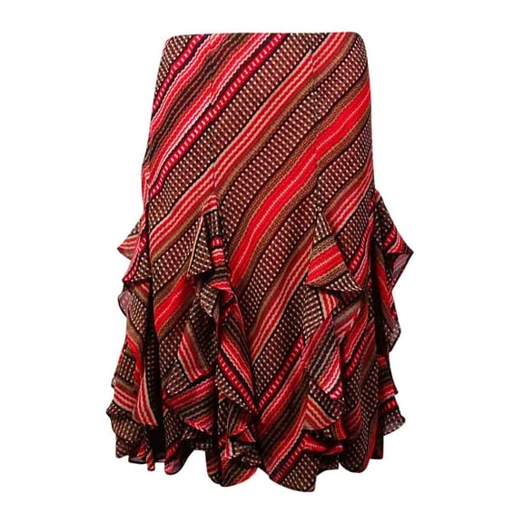 Lauren Ralph Lauren Women's Striped Ruffled Chiffon Skirt