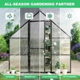 thumbnail image 5 of Senfot 8 x 14ft Walk-in Greenhouse Heavy-Duty Aluminum Frame Polycarbonate Panels Quick Setup Roof Vent Large Outdoor Greenhouse Kit for Garden Backyard Black, 5 of 9