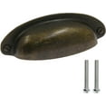 thumbnail image 6 of Yoohey 8Pack 3.5" Hole Center Vintage Farmhouse Style Pulls Cup Pull Handles, Flat Bronze Cabinet Cup Pulls for Cabinet Dresser Drawer Bin, Bronze, 6 of 7