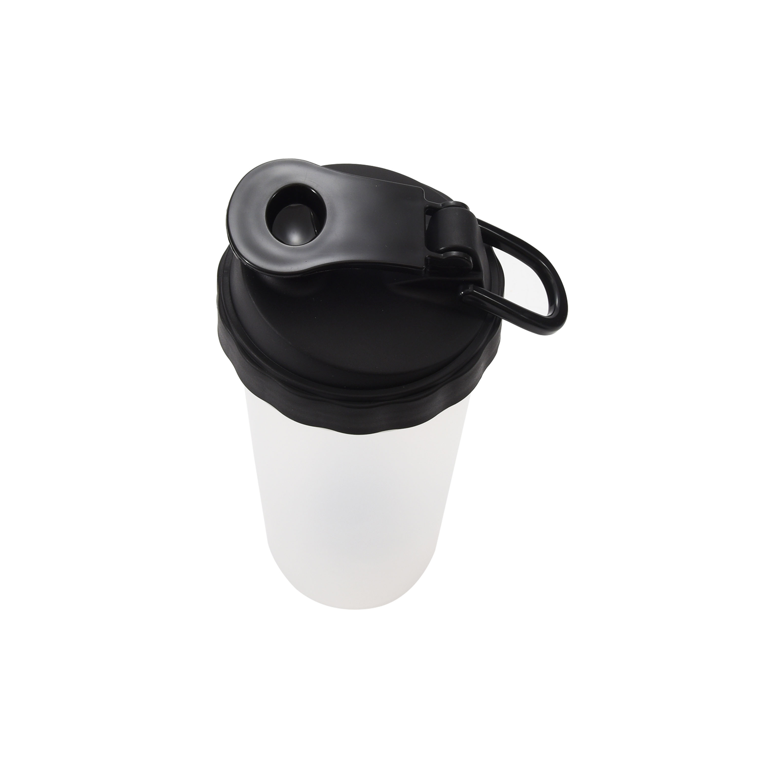 Mainstays 32 oz Clear and Black Shaker Bottle with Wide Mouth and Flip-Top Lid