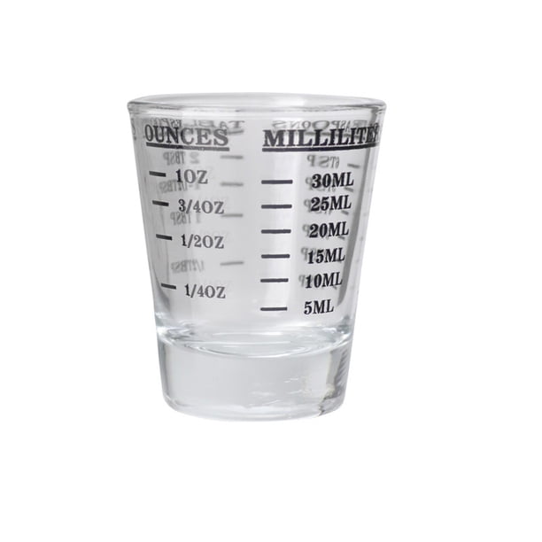 Toystoory Taza medidora de vidrio con escamas, vasos de onzas líquidas pesadas, herramientas para hornear, manija transparente para medir la Juegos de servir café y té Negro/45ml