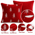 thumbnail image 4 of LOMYOLO Christmas Pillow Covers 18x18IN Set of 2,Soft Faux Fur Throw Pillow Case with Embroidered Christmas Tree, Holiday Decorative Pillowcases for Couch Sofa Bed Farmhouse Winter Xmas Decor-RED, 4 of 7