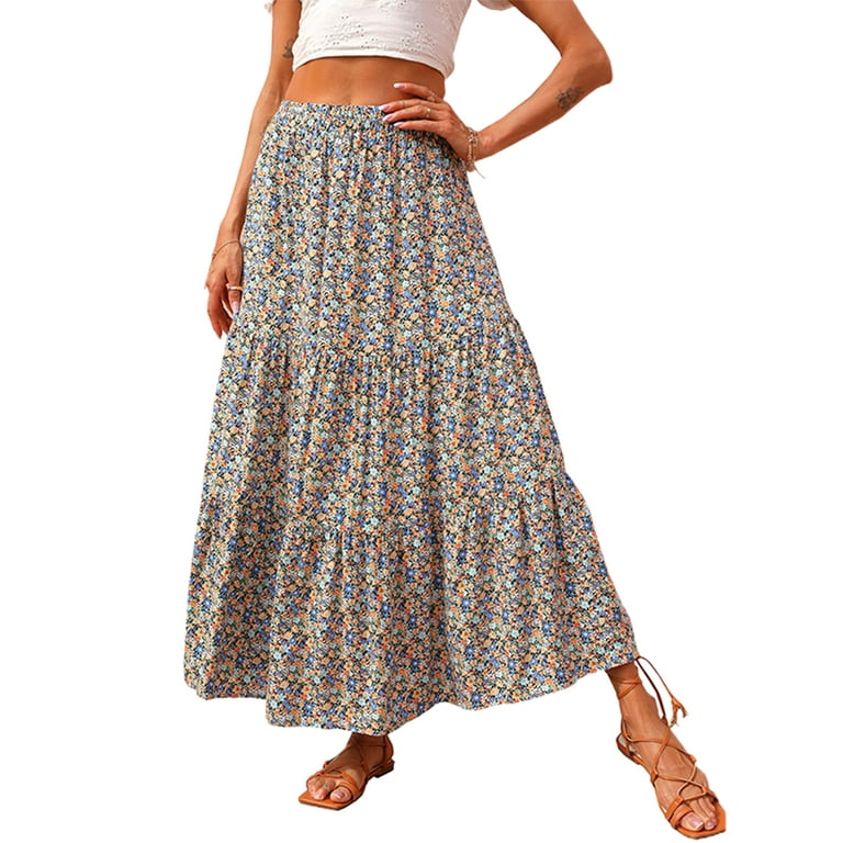 Flowy mid length skirts cheap floral