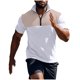 thumbnail image 2 of Ceisia Men's Slim Fit Short Sleeve Half-Zip Color-Blocked Top Waffle-Knit Texture Spring Summer Shirt Gift, 2 of 6