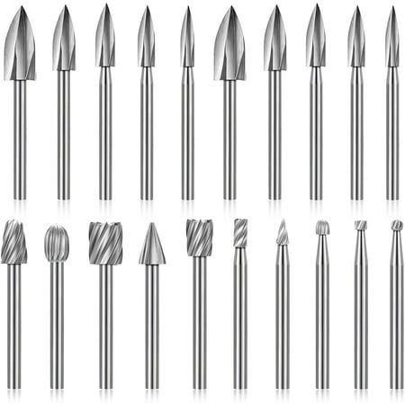 

20 Pcs Wood Carving Drill Bit Including Hss Carving Drill Accessory Drill Bit And General Hss Carbide Woodworking Cutter Accessory Suitable For Rotary Tools Diy Woodworking