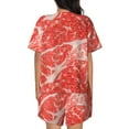 thumbnail image 3 of Picia Beef Steaks Pajamas Sets for Women Soft Short-Sleeved Pjs with Lounge Shorts Two Piece Sleepwear-XX-Large, 3 of 9
