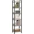 thumbnail image 3 of Bookshelf, 6-Tier Bookcase, Standing Book Shelf for Small Space, Storage Shelf Organizer, for Living Room, Bedroom, Study, Balcony, Greige and Black, 3 of 16