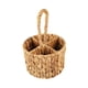 thumbnail image 4 of Cesta de almacenamiento de cubiertos de mimbre, soporte para utensilios dividido, tejido para mostrador, soporte para cubiertos de agua para cucharas, 4 of 9