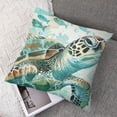 thumbnail image 7 of ONETECH Set of 2 Turtle Sea Animals Water Bubbles Short Plush Pillowcase 2 Pieces High-Quality Home Furnishing 20x20in, 7 of 7