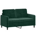 thumbnail image 2 of vidaXL Ensemble de Canapé 3 Pcs Velours Vert Foncé Intérieur, 2 of 5