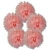 Just Artifacts 5pcs 30-Inch Tissue Paper Pom Pom Flower Ball (Carnation Pink)