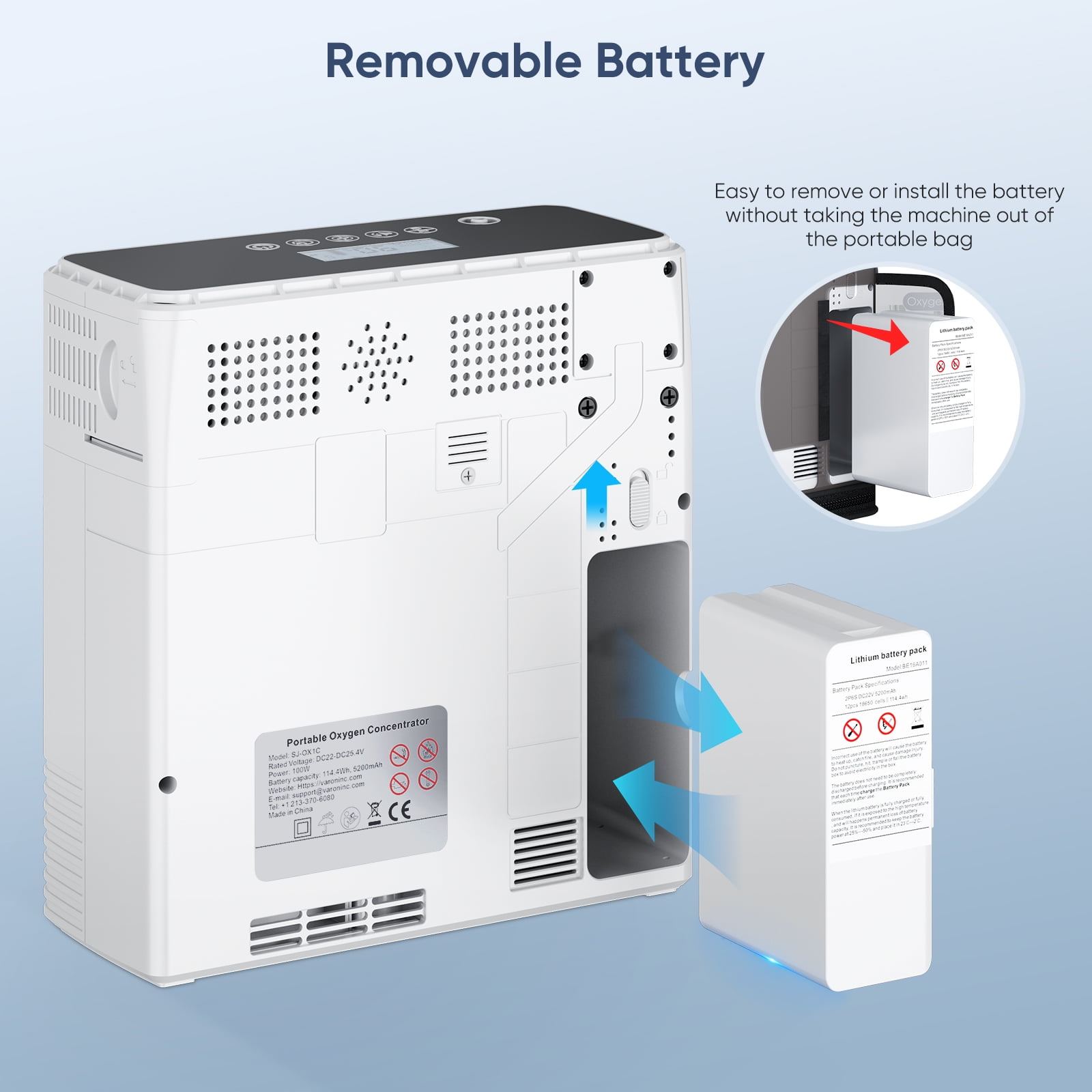 VARON 1-6L/93% MINI portable Machine&OxiGenerator&02Oxygen&generator Tube &filters 𝗐𝗂th Accessories-Quiet(All-Age Use) Concentrator de oxigeno for/ Travel use,5.3𝑙𝑏𝑠-U05