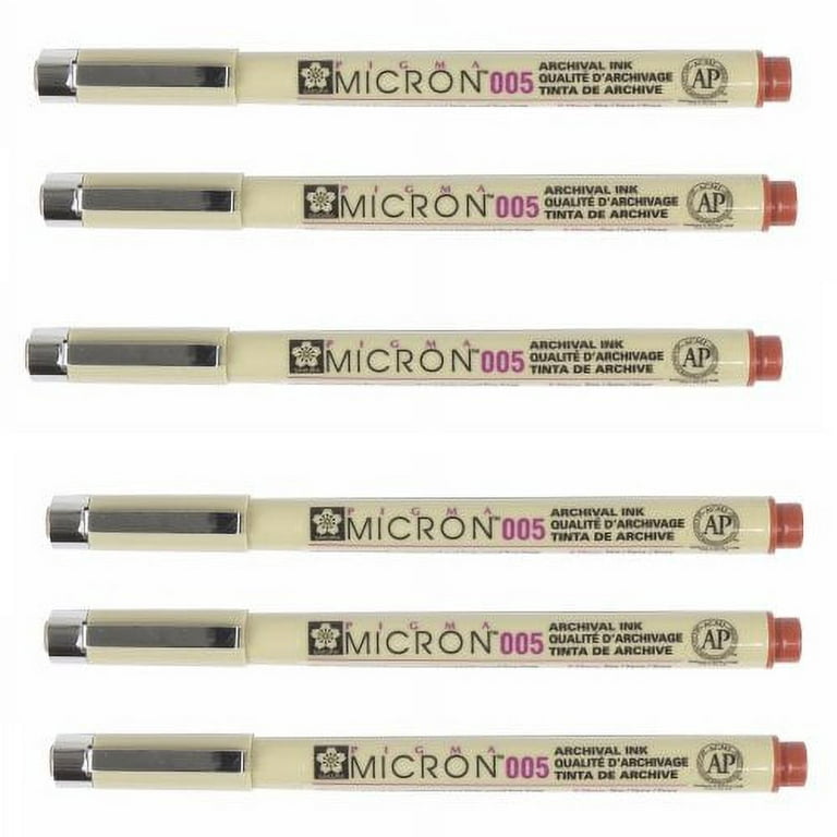 SAKURA Pigma Micron Fineliner Pens - Archival Black and Brown Ink