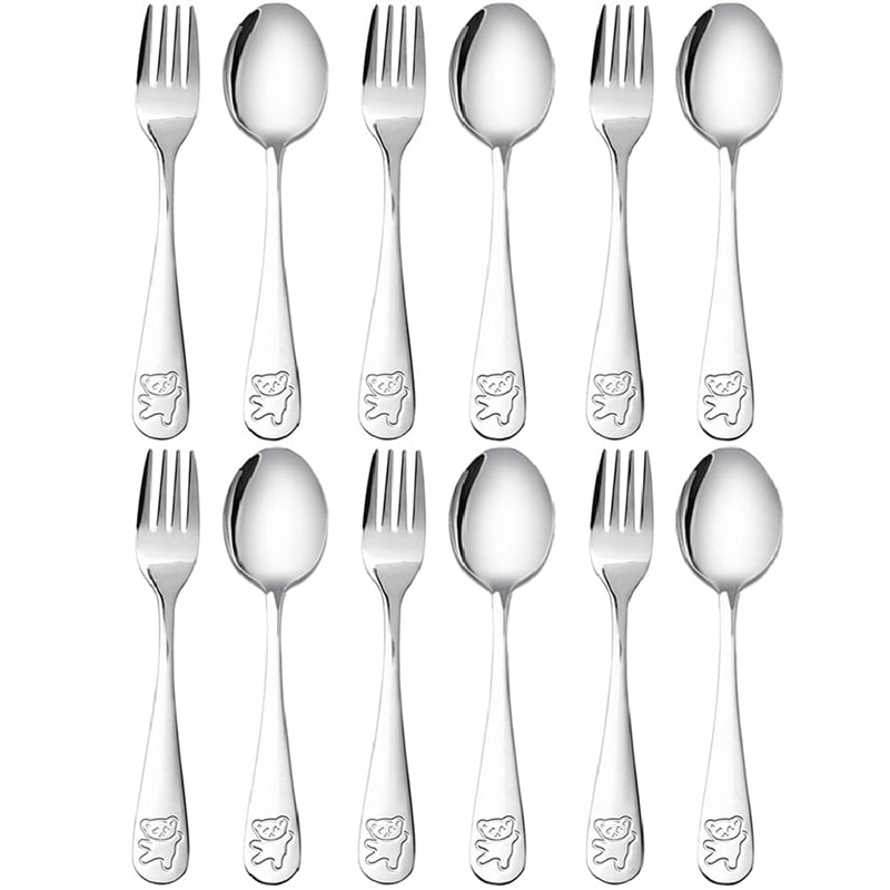 12 Pieces Kids Silverware Stainless Steel Children's Safe Flatware
