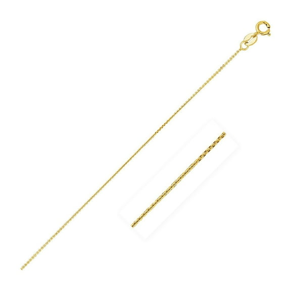 14k Yellow Gold Cable Link Chain 0.8mm 16 in