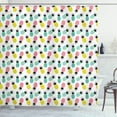 thumbnail image 1 of Hawaii Shower Curtain, Colorful Pineapples Illustration with Abstract Rhombus Pattern Composition of Fruit, Fabric Bathroom Set with Hooks, 69W X 84L Inches Extra Long, Multicolor, by Ambesonne, 1 of 3