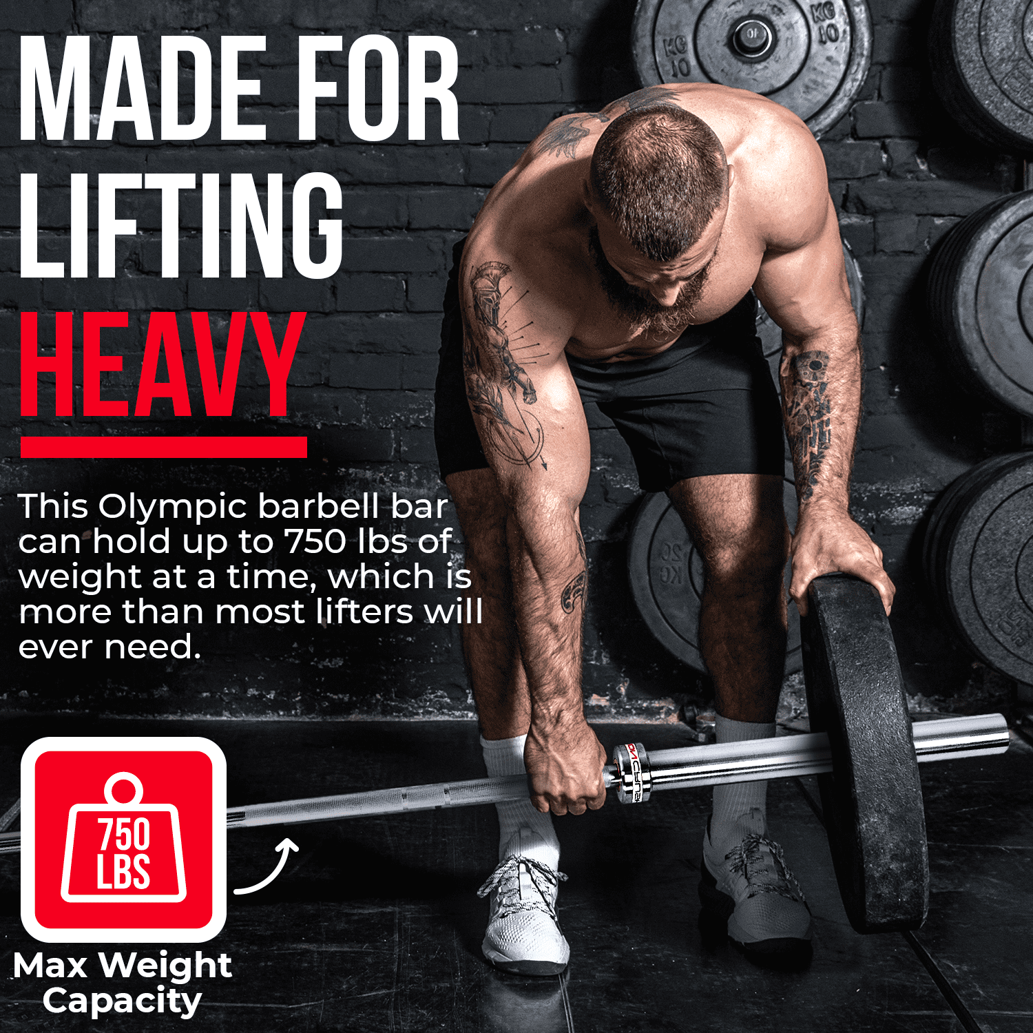 Iron Crush Olympia-Langhantel – 20,4 Kg, 2,2 M, Chrom-Finish, Max. 340 Kg Belastung