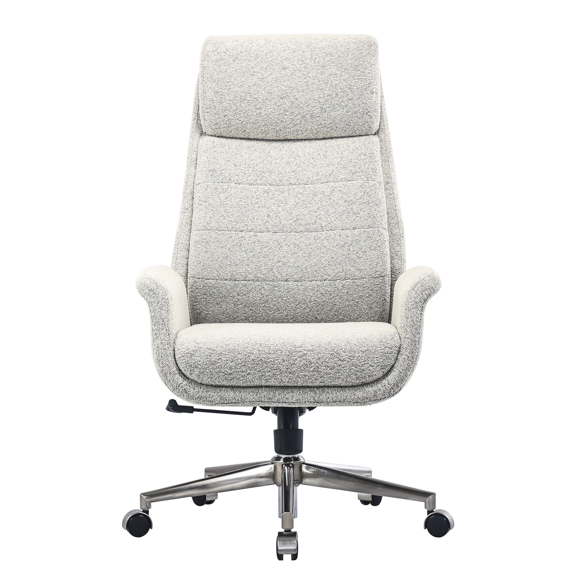 Realspace® Modern Comfort Pizana Bouclé Fabric High-Back Executive Office Chair, Light Sand/Brushed Nickel, BIFMA Compliant