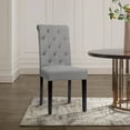 thumbnail image 3 of Costway Set of 2 Parsons Upholstered Fabric Chair with Wooden Legs Gray, 3 of 9