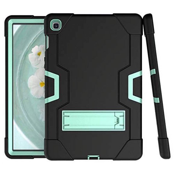 Golden Sheeps Compatible for Samsung Galaxy Tab A 10.1 Inch Model SM-T510/SM-T515 2019 Impact Hybrid Drop Proof Armor Defender Full-Body Protection Case Convertible Built in Stand (Black Teal)