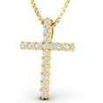 thumbnail image 2 of 1.00ctw Natural Diamond Cross Pendant Necklace in 10k Yellow Gold (1.00ctw, G-H, I2-I3), 2 of 4
