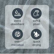 Mainstays Performance Cotton Bath Sheet, Oversized Super Soft Quick Dry Fade Resistant, Textured Grey