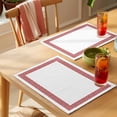 thumbnail image 4 of Placemat Set of 4 Geometric Red Greek Key Design Placemats for Dining Table White Washable Table Mats for Kitchen and Party Decor Indoor & Outdoor Use, 4 of 8