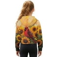 thumbnail image 2 of Xixirimido Cardinal Bird Sunflower Pattern Girls Half Zip Sweatshirt Long Sleeve Pullover Crop Tops Kids Lightweight Hoodie Fashion Winter Clothes Size 13-14, 2 of 7