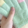 thumbnail image 3 of ktowifly Boy Girls Fuzzy Gloves Kids Color Block Cute Winter Warm Thick Cycling Glove for Cold Weather, 3 of 4