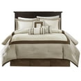 thumbnail image 2 of GDF Studio 7-Piece Queen Comforter Set, Transitional Bedding with Decorative Pillows, Taupe+Brown, 2 of 12