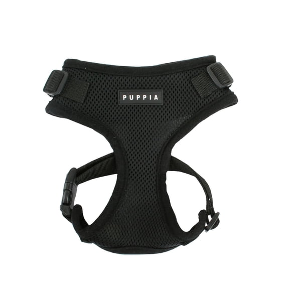 Puppia RiteFit Dog Harness with Adjustable Neck, Black, Small
