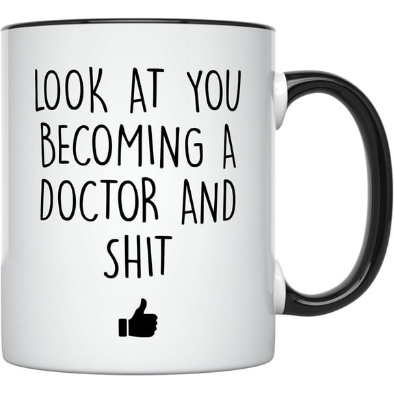 YouNique Designs Future Doctor Coffee Mug, 11 Ounces, White, Funny Medical Student Cup, Med School Mug, Medical School (White)