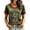 Army Green, variant on Never Forget 9/11 Shirt for Women Patriotic V-Neck Tee with Red Trim & 25 Years Patch, Soft Cotton Relaxed Fit American Flag Memorial Top Army Green L