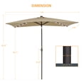 thumbnail image 2 of ACEGOSES 10 x 6.5ft LED Solar Outdoor Patio Rectangle Table Umbrellas with Non-Fading Canopy for Garden and Yard,Sand Brown, 2 of 9