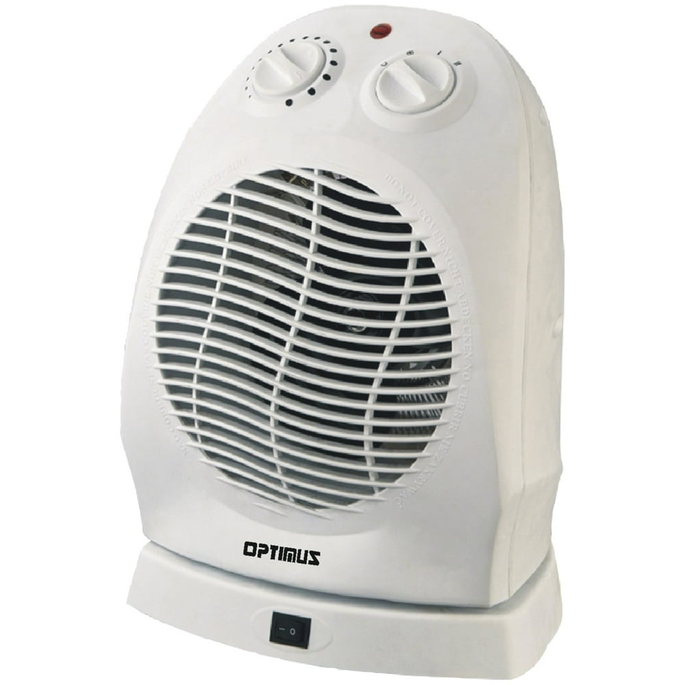 Optimus H1382 Portable Oscillating Fan Heater With Thermostat