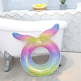 thumbnail image 3 of Cipaher Anillo inflable de natación con temática de sirena de lentejuelas arco iris para niños y adultos Divertido y elegante flotador para piscina y playa, 3 of 5