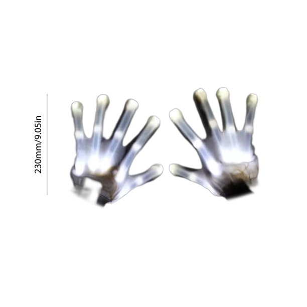 1 par de guantes luminosos LED que brillan intensamente Halloween esqueleto manopla fiesta Prop blanco Sywqhk Libre de BPA