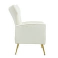 thumbnail image 6 of Highsound Tufted Accent Chair with Metal Gold Legs, Velvet Upholstered Arm Club Leisure Modern Chair for Living Room Bedroom Patio, White, 6 of 10