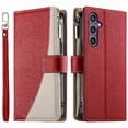 thumbnail image 2 of Funda cartera GANGXUN para Samsung Galaxy S25 , cuero PU con tarjetero, cremallera, correa de mano, soporte y protección 785°, 2 of 6